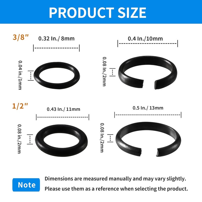 Timsec 20 Packs Impact Retaining Ring Clips with O-Rings, 3/8" & 1/2" Friction Rings Socket Retainer Kit for Electric & Pneumatic Impact Wrench, Square Drive Replacement Parts - Image 2